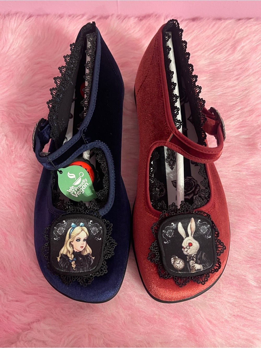 RARE Hot Dark chocolate Design Mary Jane Flats Alice In Wonderland Lolita Goth 8